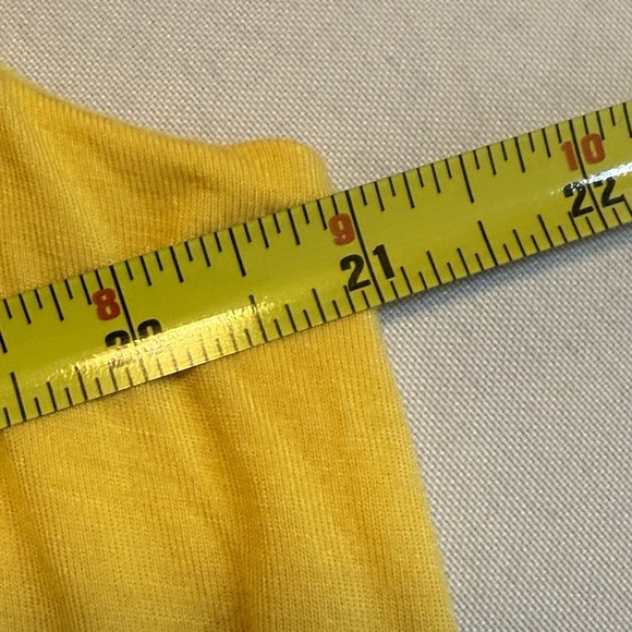 ✨Ashley Stewart Yellow Sleeveless Asymmetric Blouse Bead Accent Swoop Sz 14/16 - Picture 7 of 8